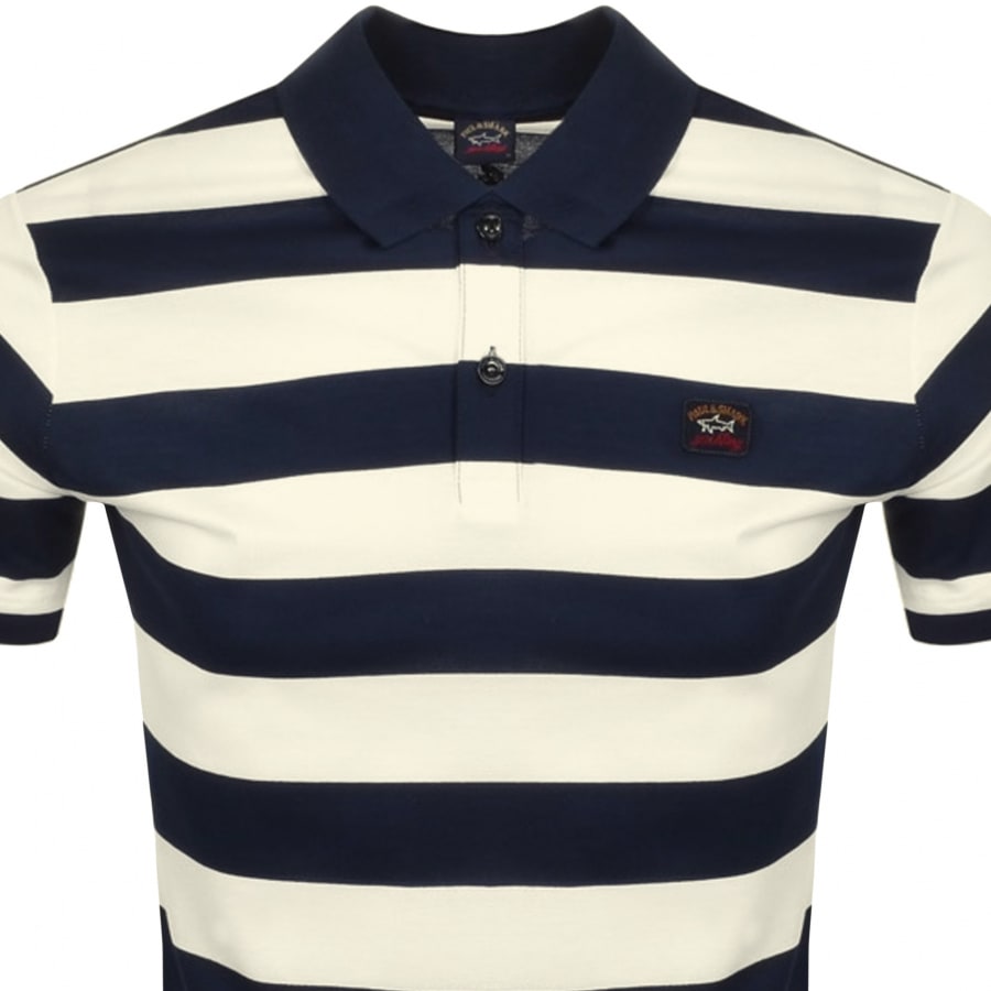 Alternative Image for ProductPaul And Shark Striped Polo T Shirt Navy2